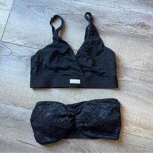 Women’s Black Strapless Bralette bundle